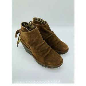 Fly London Suede Tie Yebi Ankle Boots